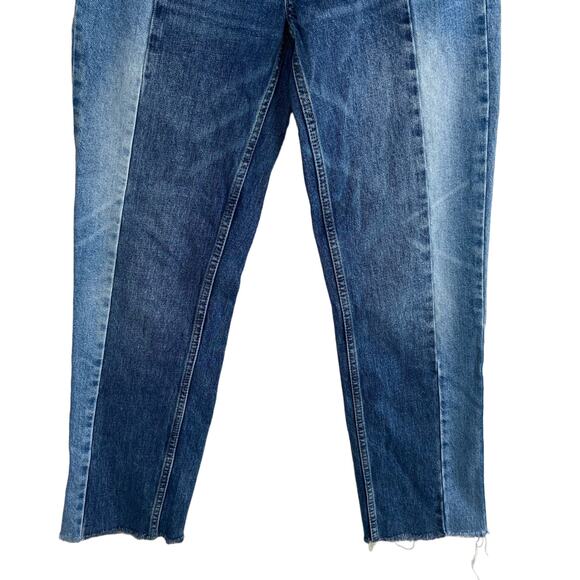 BDG Jessye Jeans Women's 26 High-Rise Straight Two-Tone Denim Raw Hem Button Fly - Picture 5 of 14